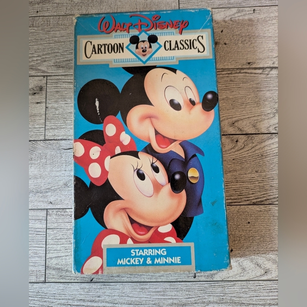 Disney Cartoon Classics VHS Tape Blue, Black, and Red